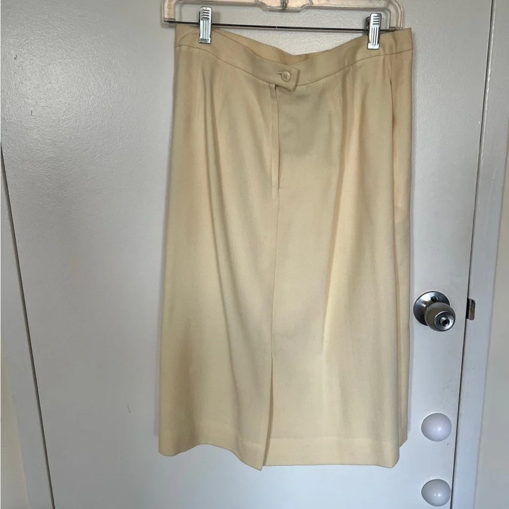 Dior Women's Cream Blazer with Skirt Gold Accents